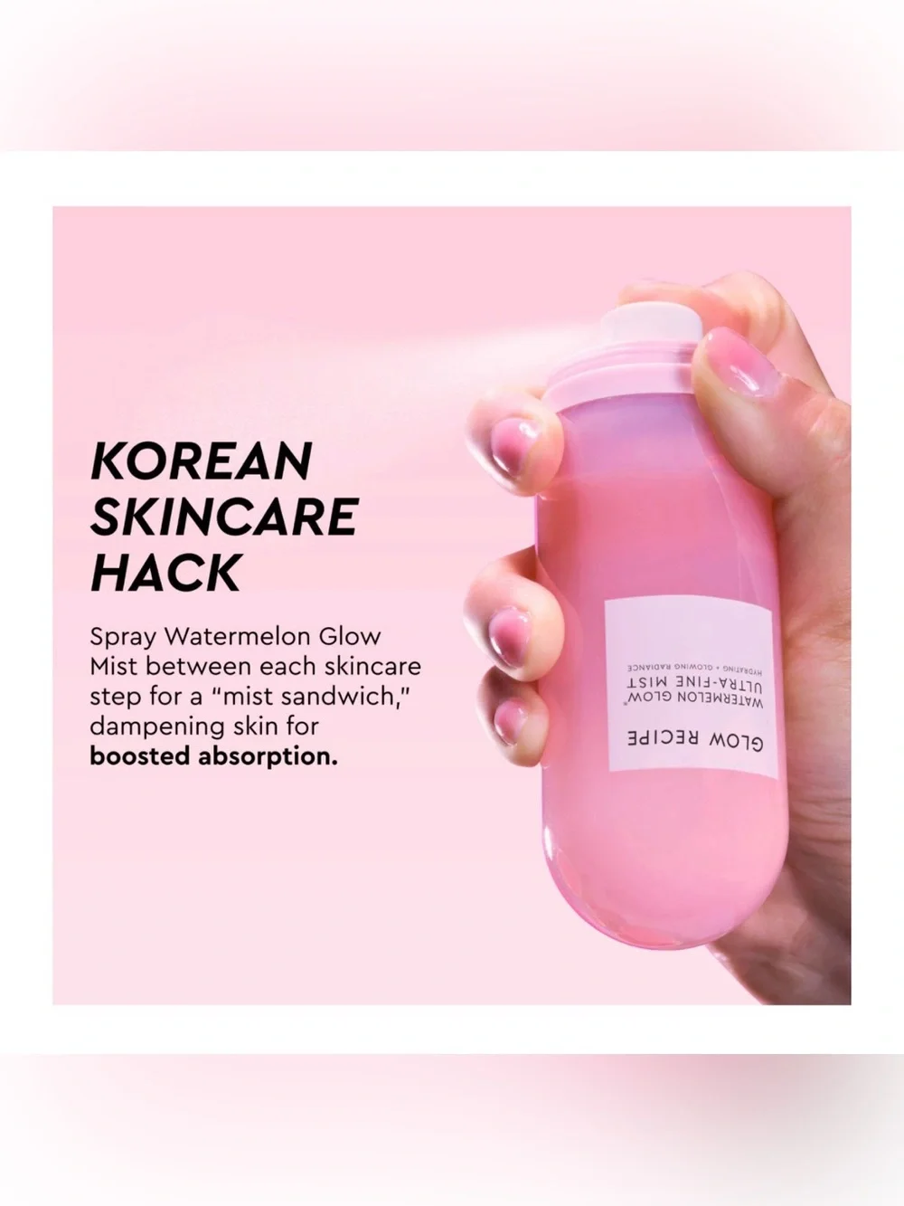 Two Glow Recipe Watermelon Glow Ultra-Fine Mist — Pink Facial Setting Mist